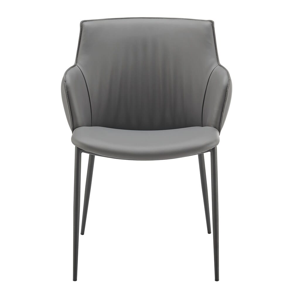 Euro Style - Ronja Leatherette Armchair, Gray/Black - 30980-GRY veiw 1