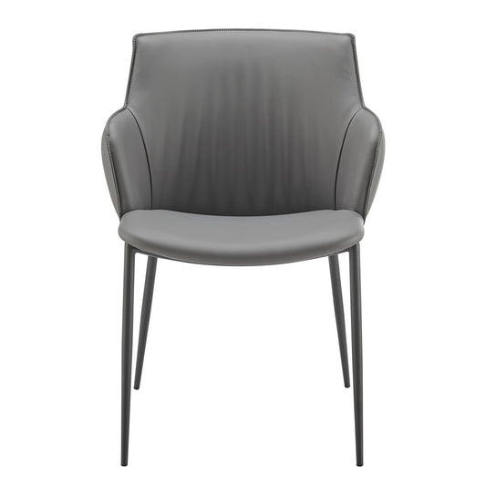 Euro Style - Ronja Leatherette Armchair, Gray/Black - 30980-GRY veiw 1