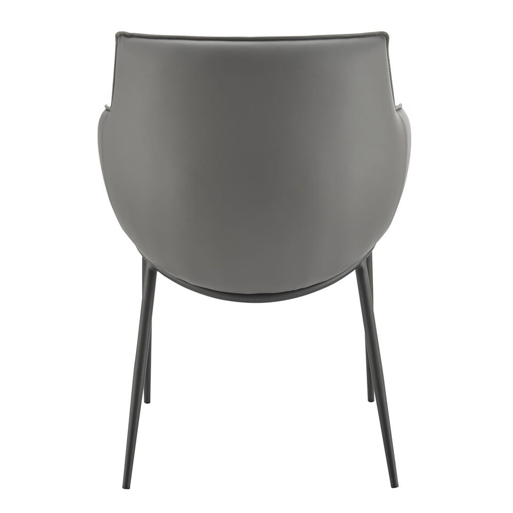 Euro Style - Ronja Leatherette Armchair, Gray/Black - 30980-GRY veiw 4