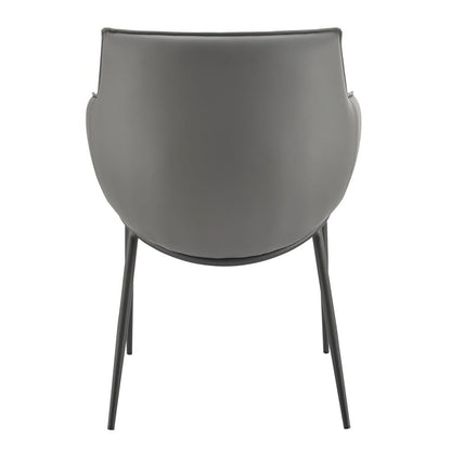 Euro Style - Ronja Leatherette Armchair, Gray/Black - 30980-GRY veiw 4