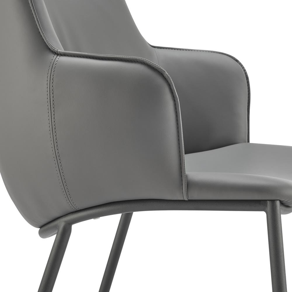 Euro Style - Ronja Leatherette Armchair, Gray/Black - 30980-GRY veiw 5