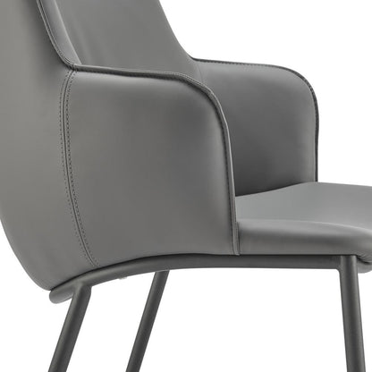Euro Style - Ronja Leatherette Armchair, Gray/Black - 30980-GRY veiw 5