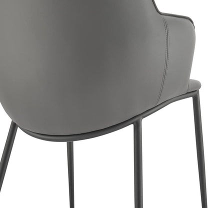 Euro Style - Ronja Leatherette Armchair, Gray/Black - 30980-GRY veiw 6