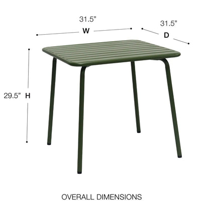 Euro Style - Rosco 32inW Outdoor Square Table, Dark Green - 90861-DKGRN veiw 6