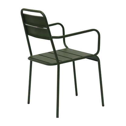 Euro Style - Rosco Stackable Outdoor Armchairs, Dark Green - Set of 2 - 90865-DKGRN veiw 5