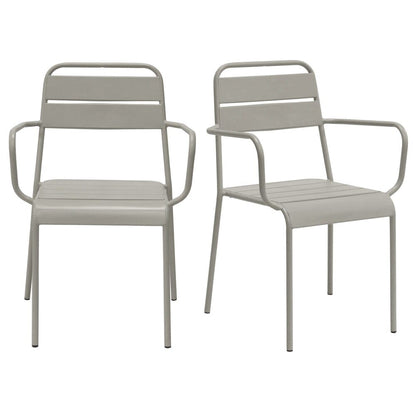 Euro Style - Rosco Stackable Outdoor Armchairs, Oyster Gray - Set of 2 - 90865-OYSGRY veiw 1
