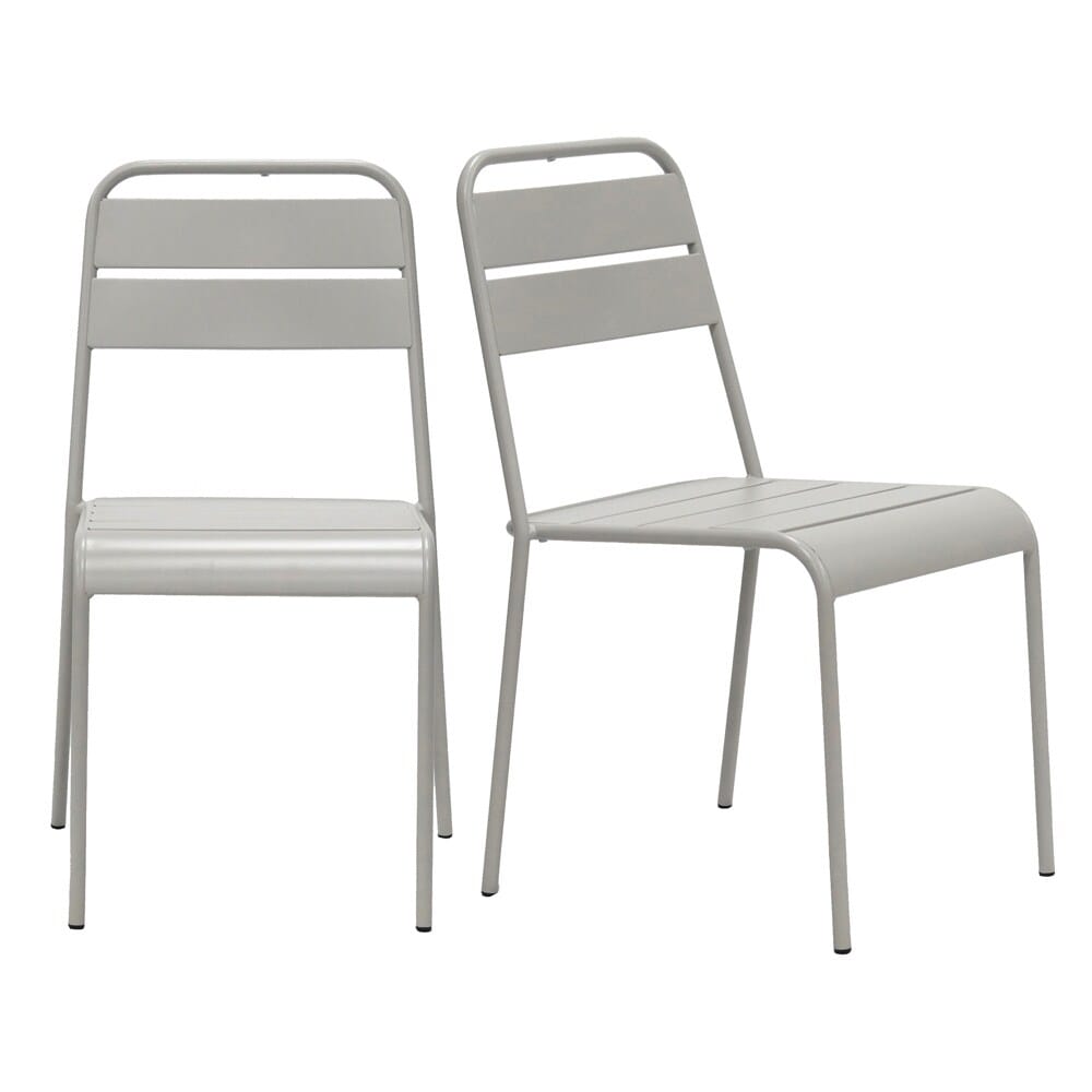 Euro Style - Rosco Stackable Outdoor Side Chairs, Oyster Gray - Set of 2 - 90867-OYSGRY veiw 1