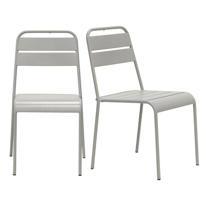 Euro Style - Rosco Stackable Outdoor Side Chairs, Oyster Gray - Set of 2 - 90867-OYSGRY veiw 1
