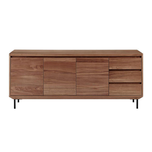 Euro Style - Saga 63inW Sideboard, Walnut/Matte Black - 90690WAL-KIT veiw 1