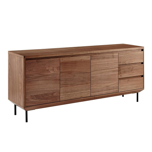 Euro Style - Saga 63inW Sideboard, Walnut/Matte Black - 90690WAL-KIT veiw 2