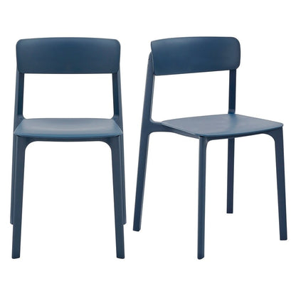 Euro Style - Tibo Stackable Outdoor Side Chairs, Blue - Set of 2 - 80074-BLU veiw 1