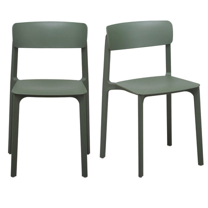 Euro Style - Tibo Stackable Outdoor Side Chairs, Green - Set of 2 - 80074-GRN veiw 1