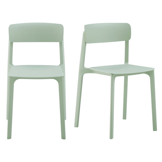 Euro Style - Tibo Stackable Outdoor Side Chairs, Mint - Set of 2 - 80074-MNT veiw 1