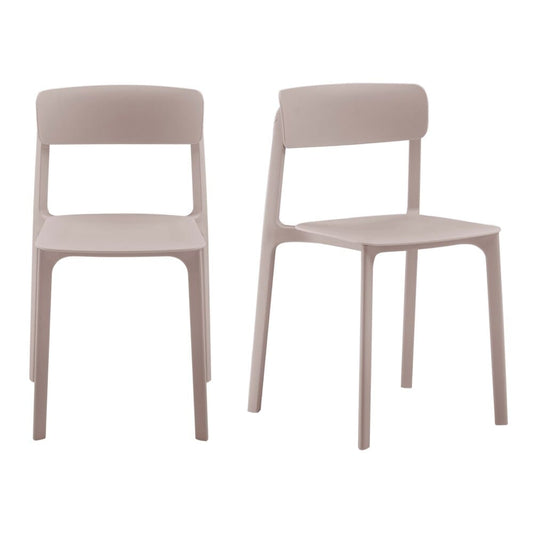 Euro Style - Tibo Stackable Outdoor Side Chairs, Taupe - Set of 2 - 80074-TPE veiw 1
