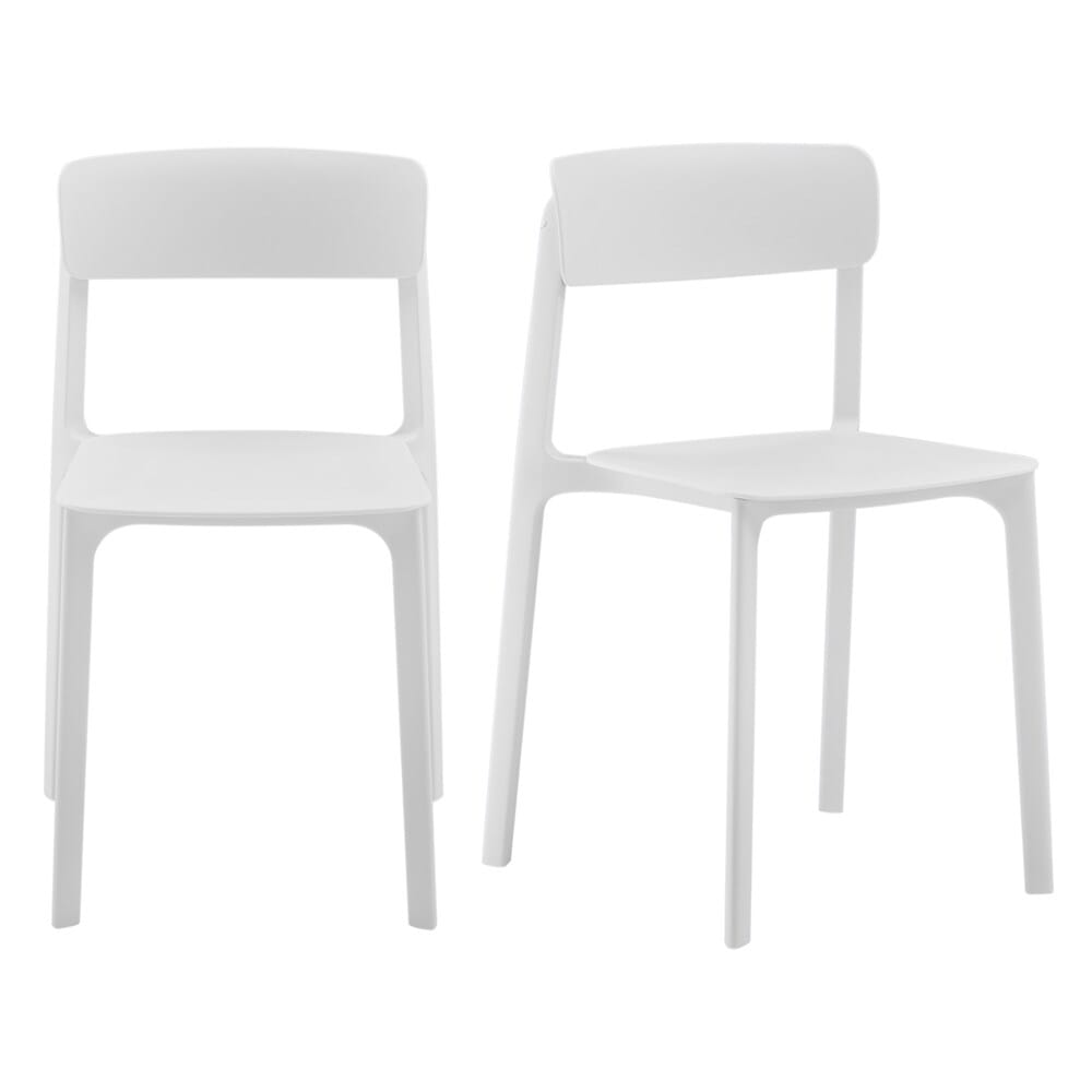 Euro Style - Tibo Stackable Outdoor Side Chairs, White - Set of 2 - 80074-WHT veiw 1