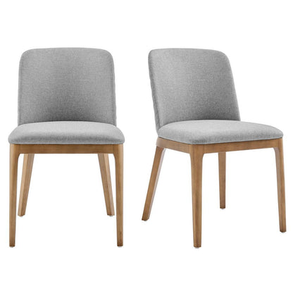 Euro Style - Tilde Fabric Side Chairs, Light Gray/Walnut - Set of 2 - 30936-LTGRY veiw 1