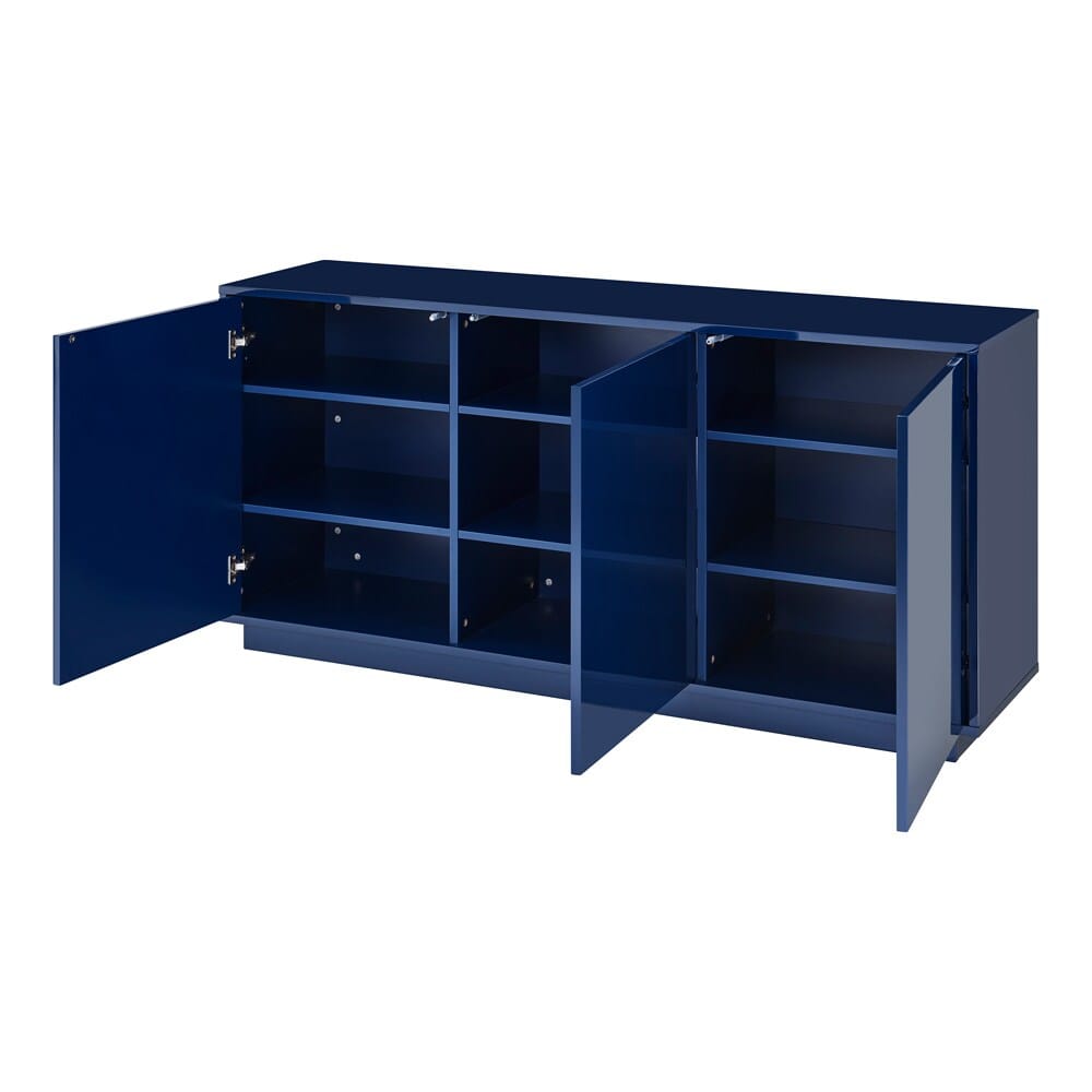 Euro Style - Tresero 65inW Sideboard, High Gloss Deep Blue - 90644-BLU veiw 4