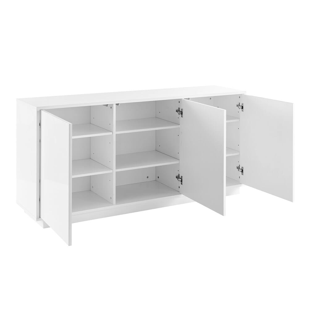 Euro Style - Tresero 65inW Sideboard, High Gloss White - 90644-WHT veiw 3