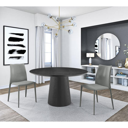Euro Style - Wesley 53inW Round Dining Table, Matte Black - 38656BLK-KIT veiw 6
