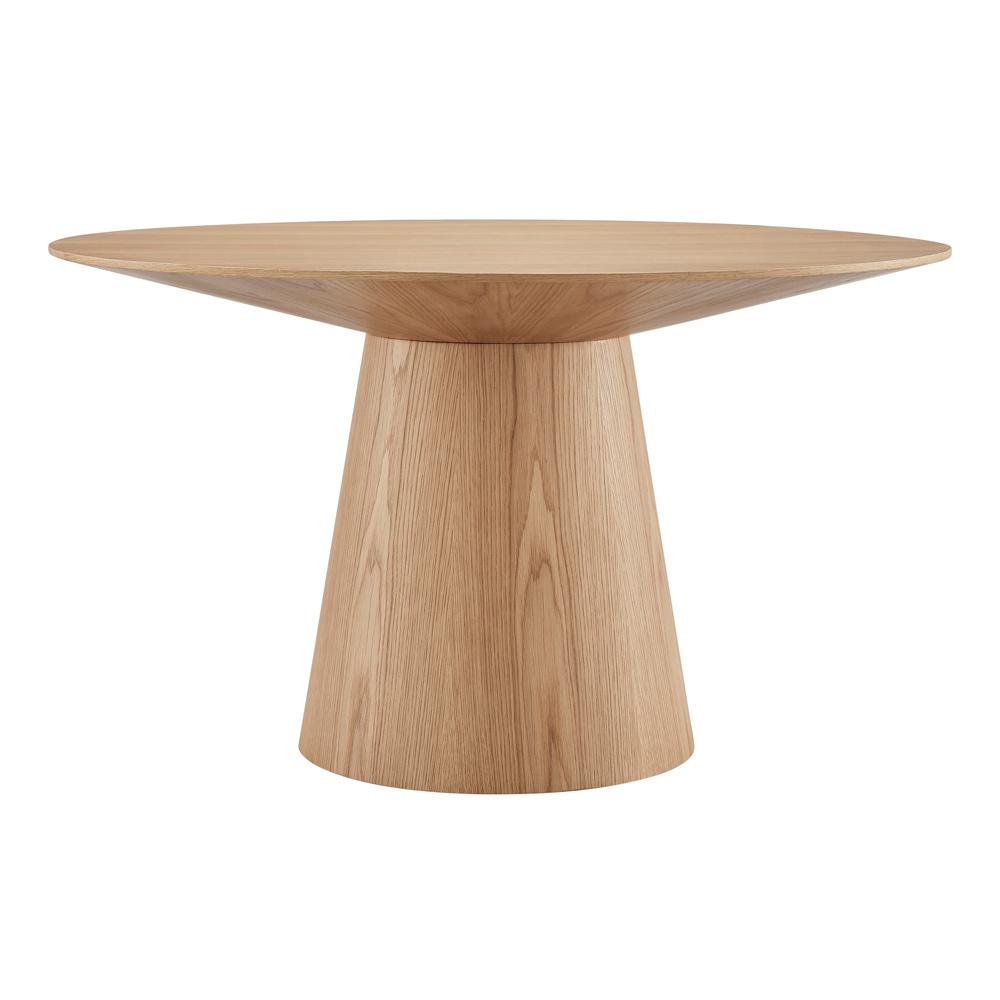 Euro Style - Wesley 53inW Round Dining Table, Oak - 38656OAK-KIT veiw 1