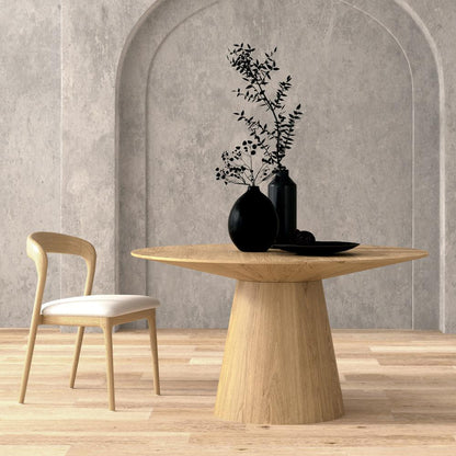 Euro Style - Wesley 53inW Round Dining Table, Oak - 38656OAK-KIT veiw 6