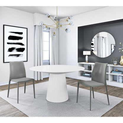 Euro Style - Wesley 53inW Round Dining Table, Matte White - 38656WHT-KIT veiw 3