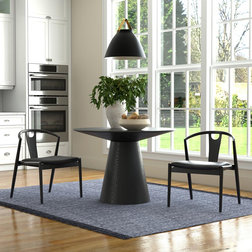 Euro Style - Wesley 44inW Round Dining Table, Matte Black - 39063BLK-KIT veiw 4