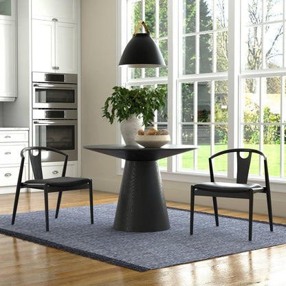 Euro Style - Wesley 44inW Round Dining Table, Matte Black - 39063BLK-KIT veiw 4