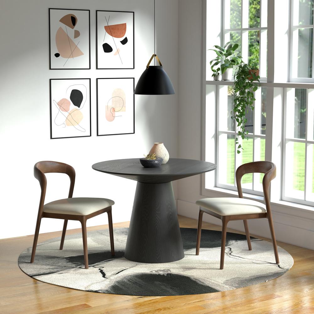 Euro Style - Wesley 44inW Round Dining Table, Matte Black - 39063BLK-KIT veiw 5
