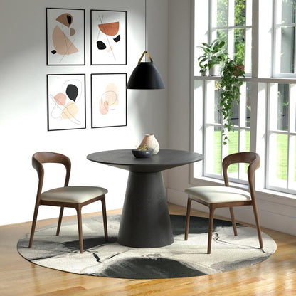 Euro Style - Wesley 44inW Round Dining Table, Matte Black - 39063BLK-KIT veiw 5