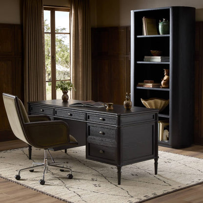 Four Hands - Collins - Toulouse Executive Desk - Distressed Black - 231890-002 veiw 6
