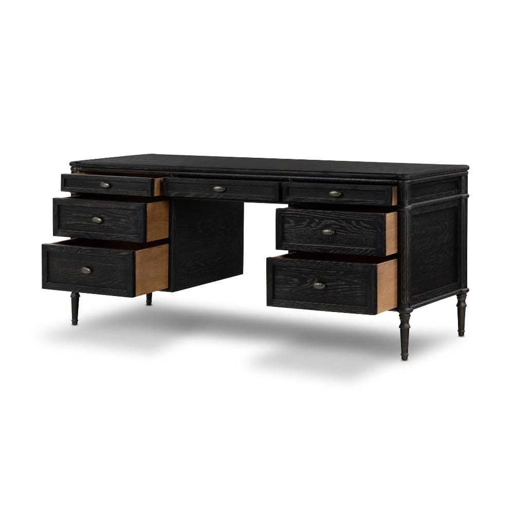 Four Hands - Collins - Toulouse Executive Desk - Distressed Black - 231890-002 view 8