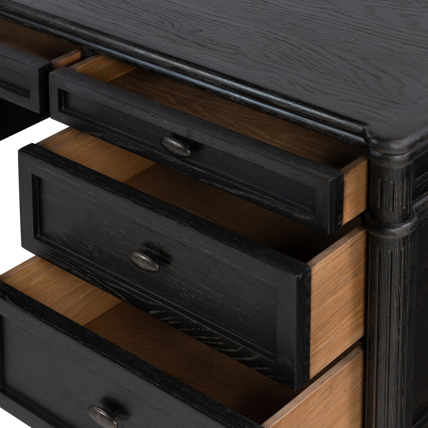 Four Hands - Collins - Toulouse Executive Desk - Distressed Black - 231890-002 view 11