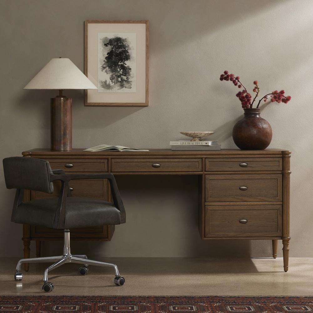 Four Hands - Collins - Toulouse Executive Desk - Toasted Oak Veneer - 231890-001 veiw 4