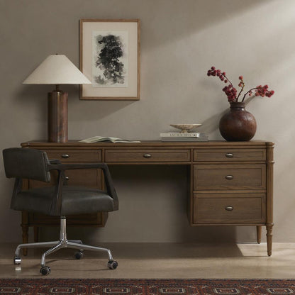 Four Hands - Collins - Toulouse Executive Desk - Toasted Oak Veneer - 231890-001 veiw 4