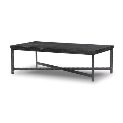 Four Hands - Element - Hammered Iron Coffee Table - Charcoal Marble - 236010-001 veiw 1