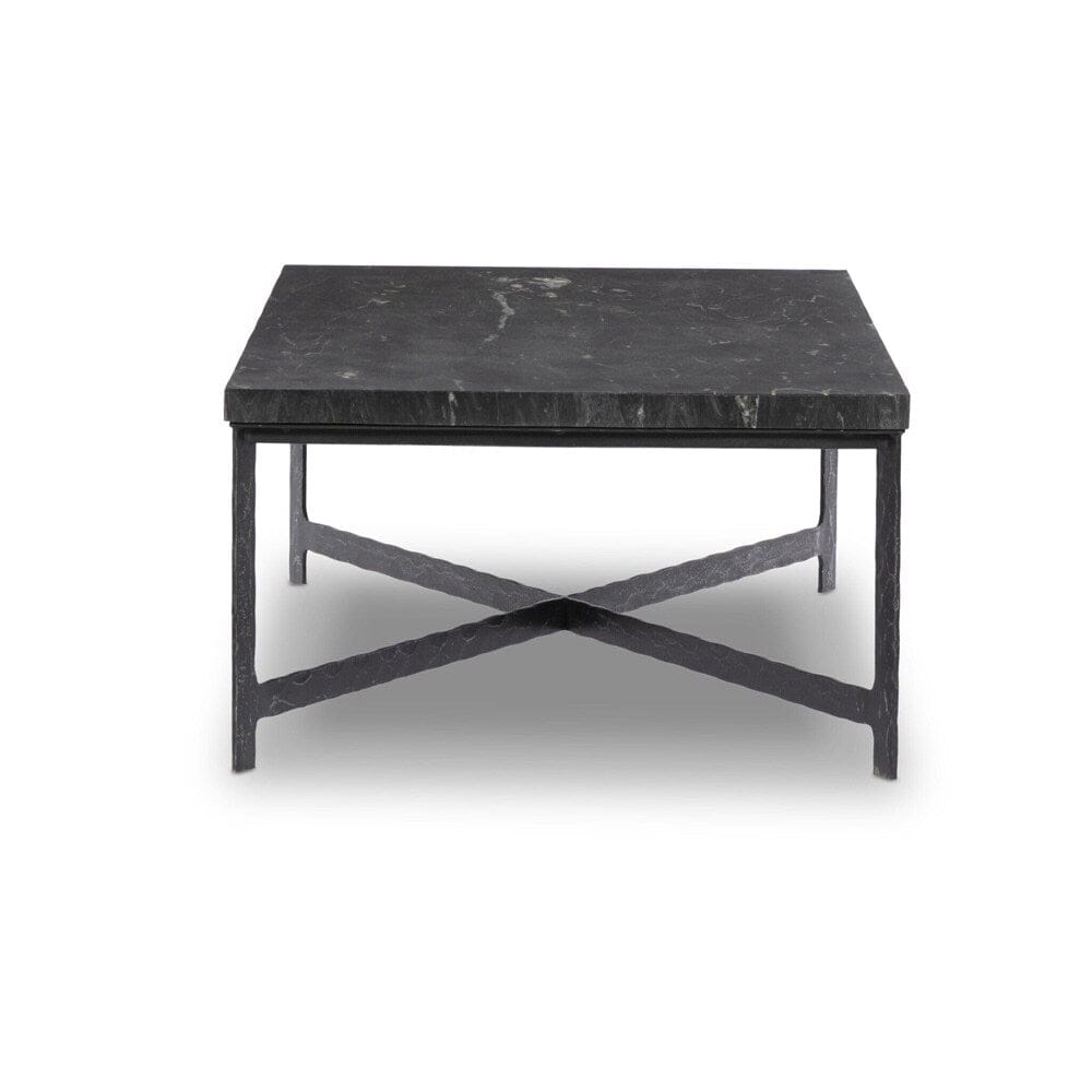 Four Hands - Element - Hammered Iron Coffee Table - Charcoal Marble - 236010-001 veiw 3