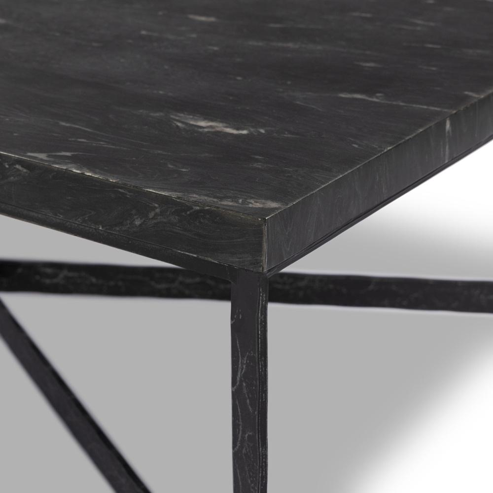 Four Hands - Element - Hammered Iron Coffee Table - Charcoal Marble - 236010-001 veiw 5