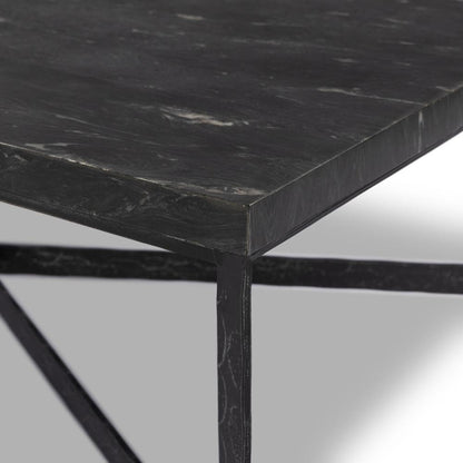 Four Hands - Element - Hammered Iron Coffee Table - Charcoal Marble - 236010-001 veiw 5