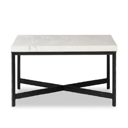 Four Hands - Element - Hammered Iron Coffee Table - White Marble - 236010-002 veiw 3