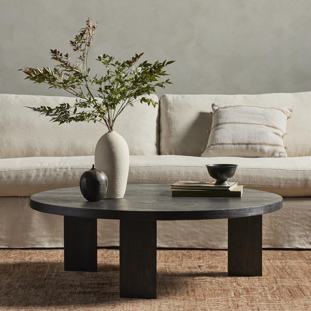 Four Hands - Harmon - Mesa Round Coffee Table - Ebony Parawood - 234698-002 veiw 4