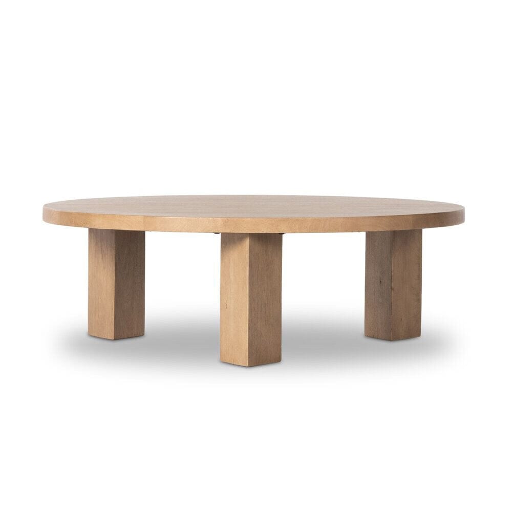 Four Hands - Harmon - Mesa Round Coffee Table - Light Brushed Parawood - 234698-001 veiw 1