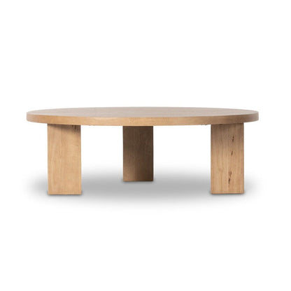 Four Hands - Harmon - Mesa Round Coffee Table - Light Brushed Parawood - 234698-001 veiw 2