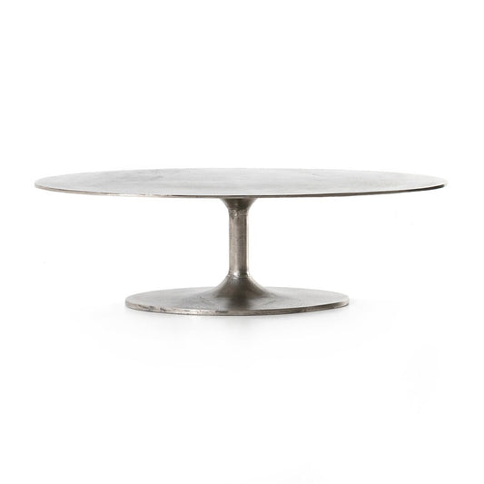 Four Hands - Marlow - Simone Oval Coffee Table - Raw Antique Nickel - 227822-002 veiw 2