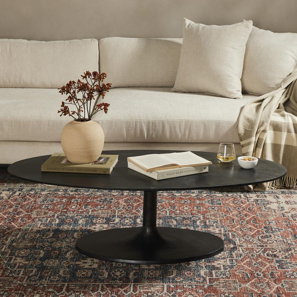 Four Hands - Marlow - Simone Oval Coffee Table - Raw Black - 227822-005 veiw 4