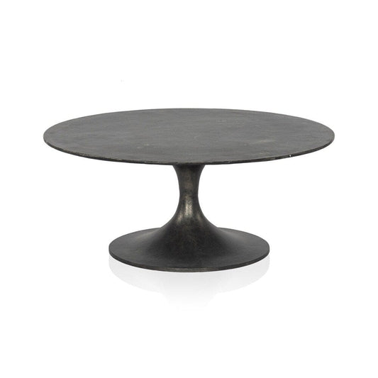 Four Hands - Marlow - Simone Round Coffee Table - Raw Black - 228085-006 veiw 2