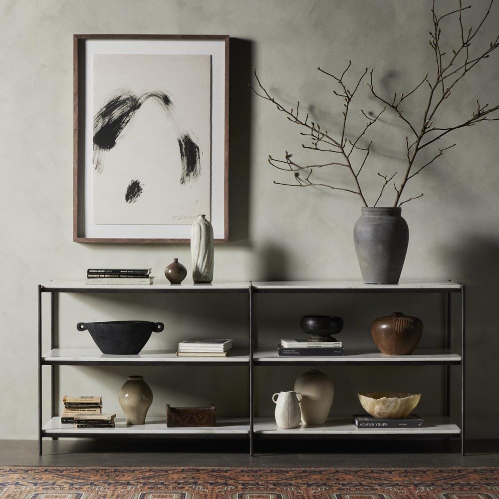 Four Hands - Marlow - Felix Large Console Table - Hammered Grey W/Clear Powder Coat - 235641-002 veiw 4