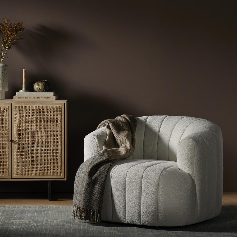 Four Hands - Grayson - Elliana Swivel Chair - FIQA Boucle Natural - 235243-003 veiw 4