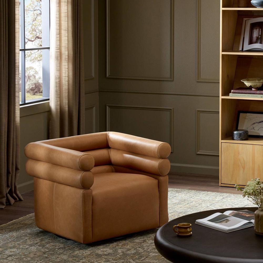 Four Hands - Grayson - Evie Swivel Chair - Palermo Cognac - 225262-002 veiw 4