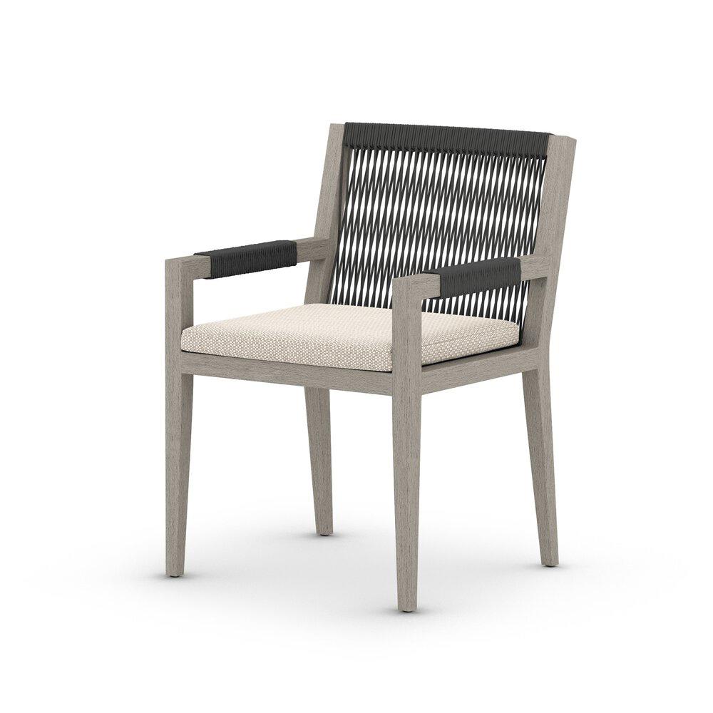 Four Hands - Solano - Sherwood Outdoor Dining Armchair, Weathered Grey - Faye Sand - 223831-010 veiw 1
